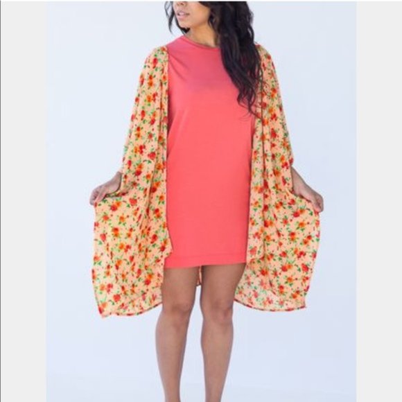 Agnes & Dora Tops - Agnes & Dora Kimono, coral